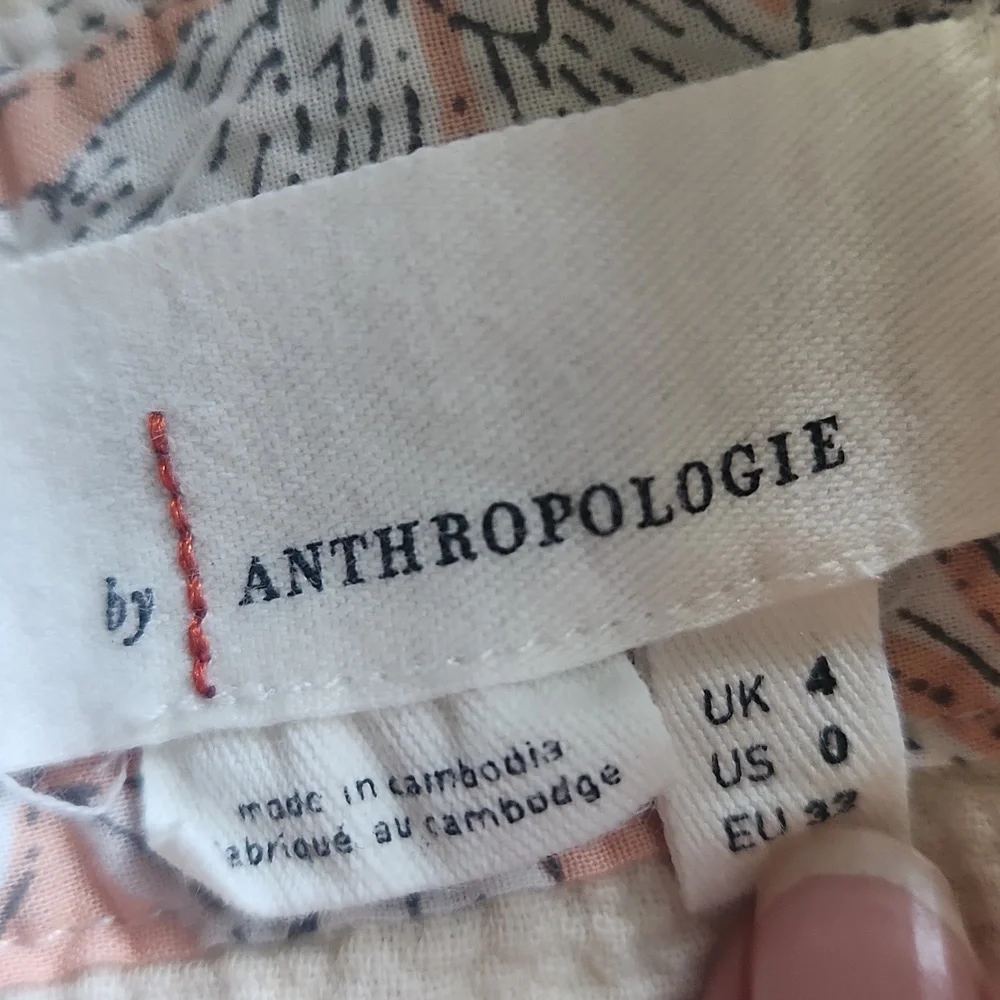 Anthropologie Cream Textured Jumpsuit Womans Size 4 - Picture 4 of 10